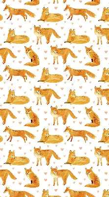 Blackout roller blind with foxes print