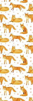 Blackout roller blind with foxes print