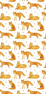 Blackout roller blind with foxes print