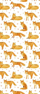 Blackout roller blind with foxes print