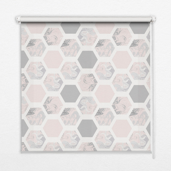 Blackout roller blind for window Hexagons
