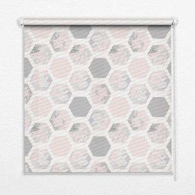 Blackout roller blind for window Hexagons