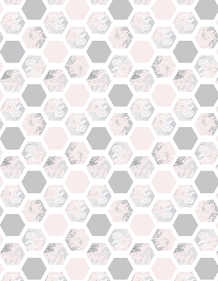 Blackout roller blind with hexagons pattern