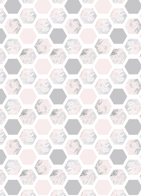 Blackout roller blind with hexagons pattern