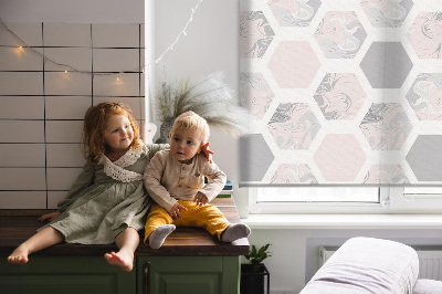 Blackout roller blind for window Hexagons