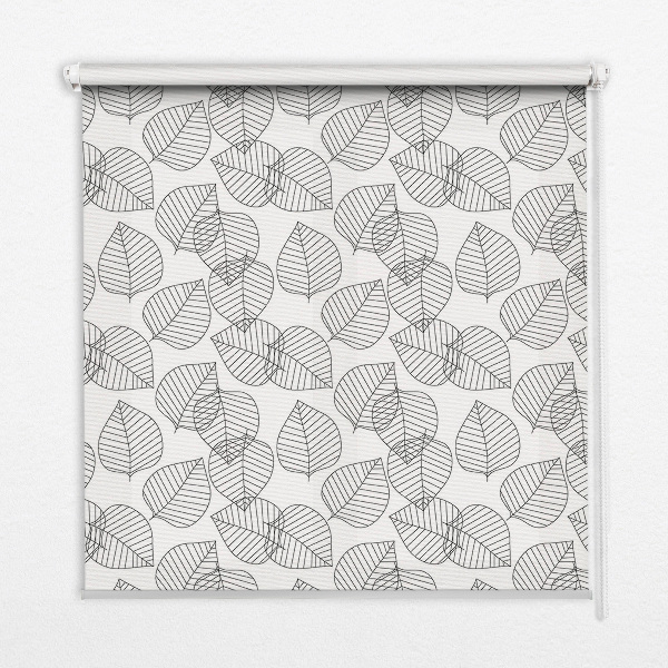 Fabric roller blind for window Drawn leaves