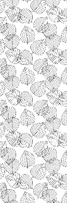Fabric window roller blind drawn leaves print