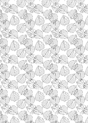 Fabric window roller blind drawn leaves print