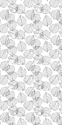 Fabric window roller blind drawn leaves print