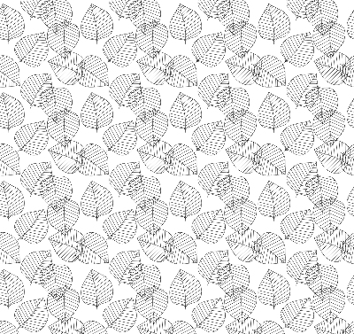 Fabric window roller blind drawn leaves print