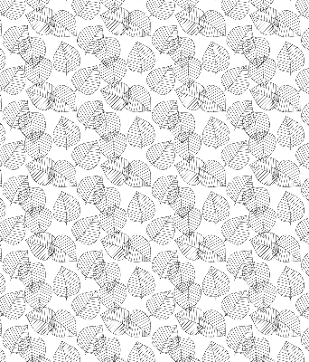 Fabric window roller blind drawn leaves print