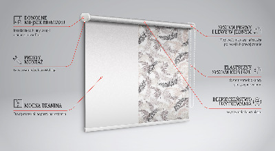 Blackout roller blind with plant leaves print