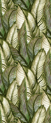 Blackout roller blind for window with leaves pattern