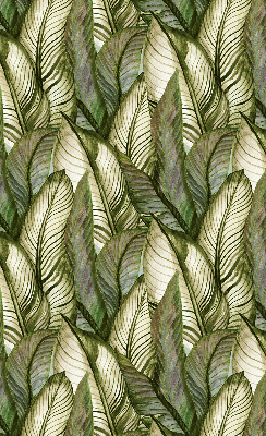 Blackout roller blind for window with leaves pattern