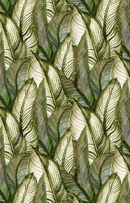 Blackout roller blind for window with leaves pattern