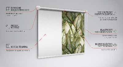 Blackout roller blind for window Leaves