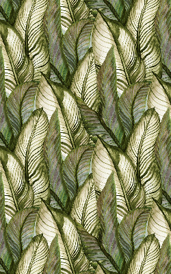 Blackout roller blind for window with leaves pattern