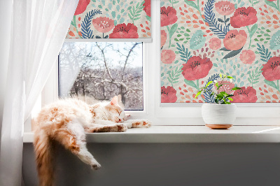 Fabric roller blind for window Poppy