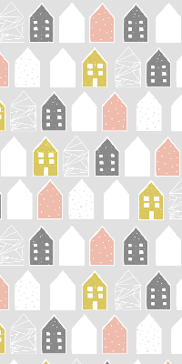 Fabric roller blind for window Drawn houses