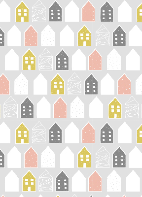 Fabric roller blind for window Drawn houses