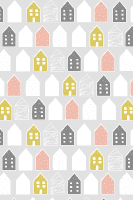 Fabric roller blind for window Drawn houses