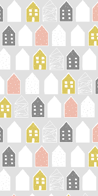 Fabric roller blind for window Drawn houses