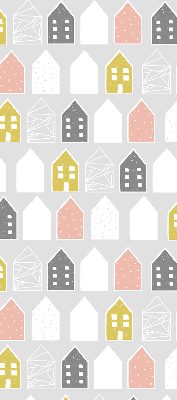 Fabric roller blind for window Drawn houses