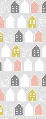 Fabric roller blind for window Drawn houses