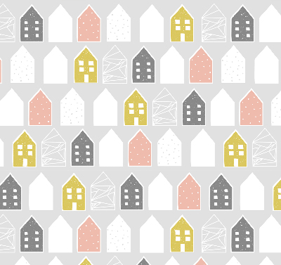 Fabric roller blind for window Drawn houses