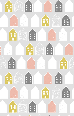 Fabric roller blind for window Drawn houses