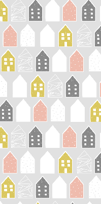Fabric roller blind for window Drawn houses