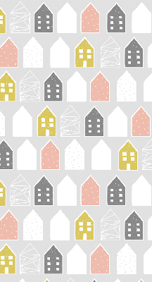 Fabric roller blind for window Drawn houses