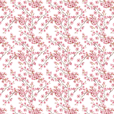 Blackout roller blind Pink petals of buds on the tree