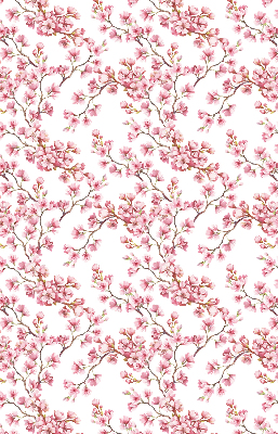 Blackout roller blind Pink petals of buds on the tree