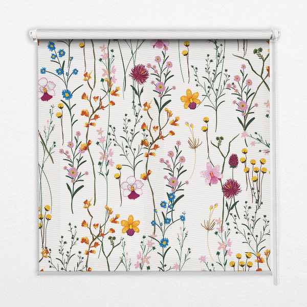 Blackout roller blind for window Colorful flowers