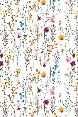 Blackout roller blind with colorful flowers pattern