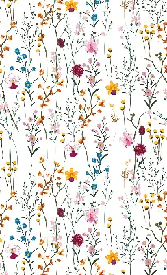 Blackout roller blind with colorful flowers pattern