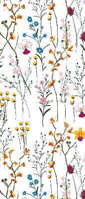 Blackout roller blind with colorful flowers pattern