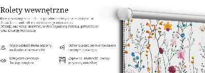 Blackout roller blind with colorful flowers pattern