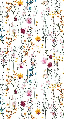 Blackout roller blind with colorful flowers pattern