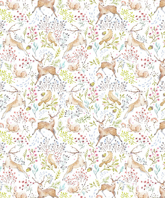 Blackout roller blind Roe deer birds and rabbits