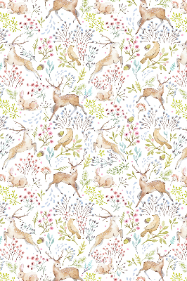 Blackout roller blind Roe deer birds and rabbits