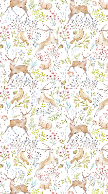Blackout roller blind Roe deer birds and rabbits