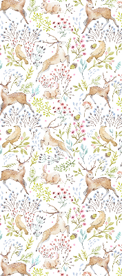 Blackout roller blind Roe deer birds and rabbits