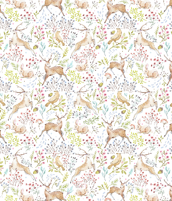Blackout roller blind Roe deer birds and rabbits