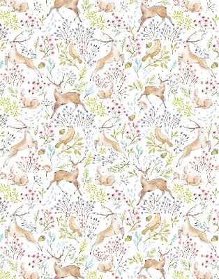 Blackout roller blind Roe deer birds and rabbits
