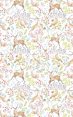 Blackout roller blind Roe deer birds and rabbits