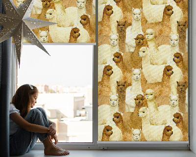 Blackout roller blind for window A herd of alpacas