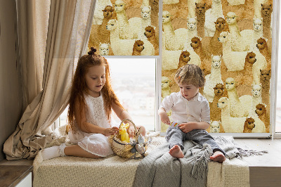 Blackout roller blind for window A herd of alpacas