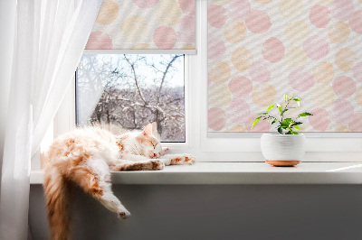 Fabric roller blind for window colorful spots pattern
